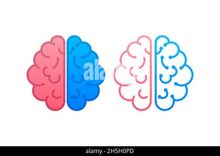 Cervello. Cervello digitale in mano. Rete neurale. Test IQ. Brainstorm pensare idea. Illustrazione dello stock vettoriale. Illustrazione Vettoriale