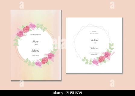 Acquerello naturale cosmo fiore e lasciare set design Illustrazione Vettoriale