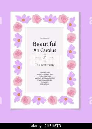 Acquerello naturale cosmo fiore e lasciare set design Illustrazione Vettoriale