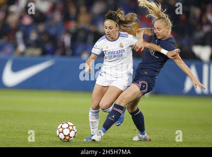 Parigi, Francia. 9 novembre 2021, Athenea del CASTILLO BEIVIDE del REAL MADRID in azione durante la UEFA Women's Champions League, giorno 3, partita tra Paris Saint-Germain e Real Madrid il 9 novembre 2021 allo stadio Parc des Princes di Parigi, Francia. Foto di Loic Baratoux/ABACAPRESS.COM Foto Stock