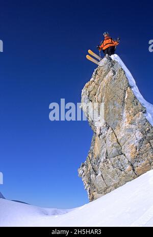 FRANCIA, SAVOIA ( 73 ), LES ARCS 1800, ROCK ON OF OFF PISTE, AREA DI SPORT INVERNALI CHIAMATA PARADISKI Foto Stock