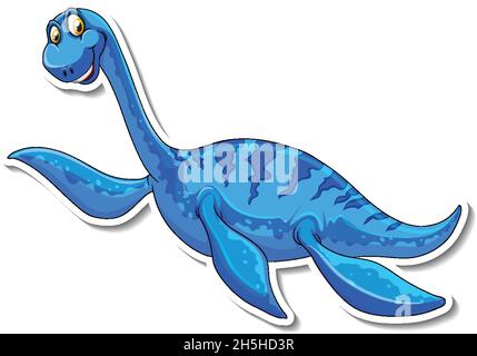 Illustrazione dell'adesivo del personaggio di Elasmosaurus dinosaur Cartoon  Immagine e Vettoriale - Alamy