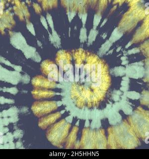 Astratto a spirale blu. Tie Dye Shirt Design. Grunge sfondo. Rotolo Gold Edge. Space Stars Art Style. Trama a spirale nera. Tye Die Shirt Design. COSM Foto Stock