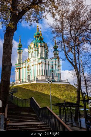 Chiesa di Sant'Andrea a Kiev, Ucraina Foto Stock