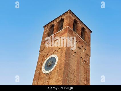 Torre dell'Orologio di S. Andrea, Chioggia, Venezia, Italia Foto Stock