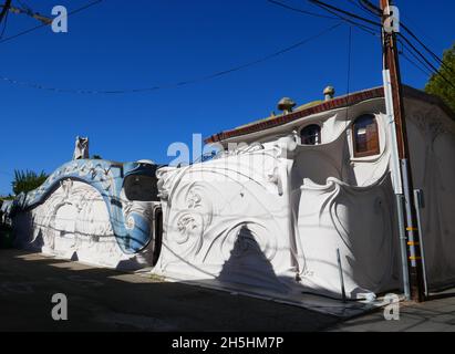 Beverly Hills, California, Stati Uniti 12 settembre 2021 Una visione generale dell'atmosfera o'Neill casa/casa dove il film senza fiato e Beverly Hills 90210 girato a 507 N. Rodeo Drive il 12 settembre 2021 a Beverly Hills, California, Stati Uniti. Foto di Barry King/Alamy Stock Foto Foto Stock