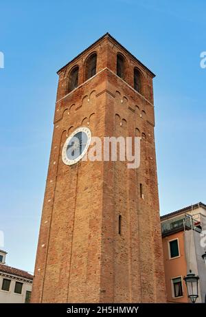 Torre dell'Orologio di S. Andrea, Chioggia, Venezia, Italia Foto Stock