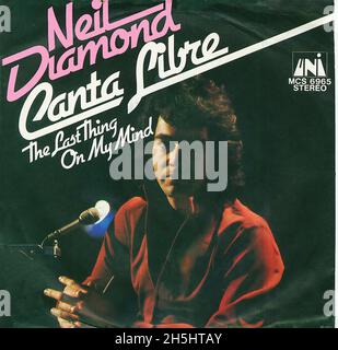 Copertina singola vintage - 1973 - Neil Diamond - The Last Thing on My Mind - G Foto Stock