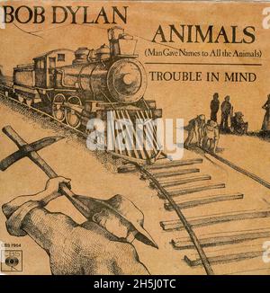 Copertina singola vintage - Dylan, Bob - Animali - Francia - 1979 Foto Stock