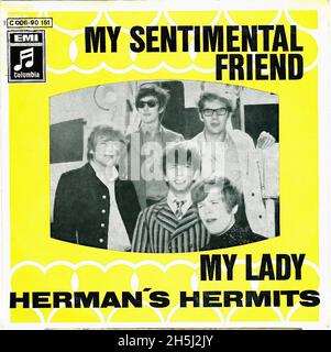 Copertina singola vintage - Herman's Hermits - My sentimental Friend - D - 1969 Foto Stock