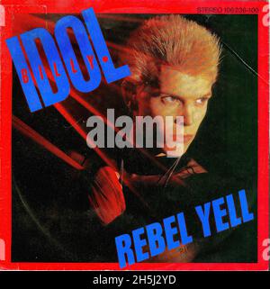 Copertina singola vintage - Idol, Billy - Rebell Yell - D - 1983 02 Foto Stock