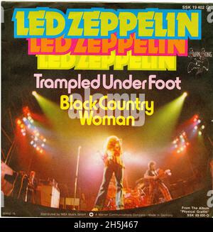 Copertina monoposto vintage - LED Zeppelin - calpestata sotto il piede - D - 1975 Foto Stock