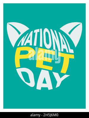 Poster di design nazionale per le festività degli animali domestici. Poster, cartoncino, banner, background design. EPS 10. Illustrazione Vettoriale