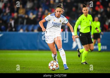 Parigi, Francia, 9 novembre 2021, Athenea DEL CASTILLO BEIVIDE del Real Madrid durante la UEFA Women's Champions League, partita di calcio del Gruppo B tra Paris Saint-Germain e Real Madrid il 9 novembre 2021 allo stadio Parc des Princes di Parigi, Francia - Foto: Matthieu Mirville/DPPI/LiveMedia Foto Stock