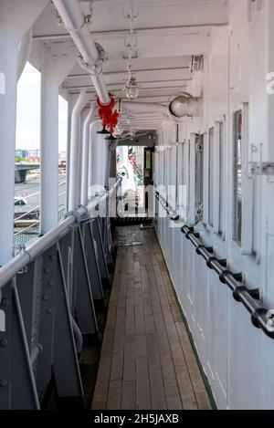 Kaliningrad, ex Konigsberg, Russia, il 5 giugno 2021. Il Museo dell'Oceano Mondiale. Il ponte della nave Vityaz a Kaliningrad. Foto Stock