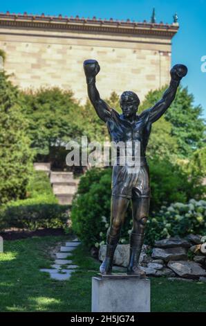 Statua Rocky Balboa a Philadelphia. Foto Stock