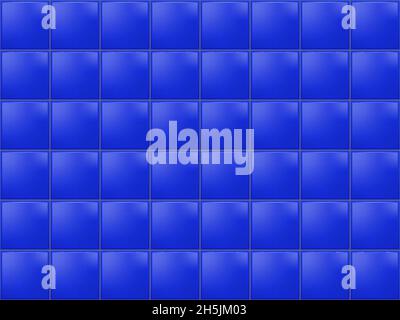 Schema di mattonelle della piazza della metropolitana. Sfondo in mattoni blu senza giunture. Parete vettoriale della metropolitana o struttura del pavimento. Interno griglia a mosaico lucida Illustrazione Vettoriale