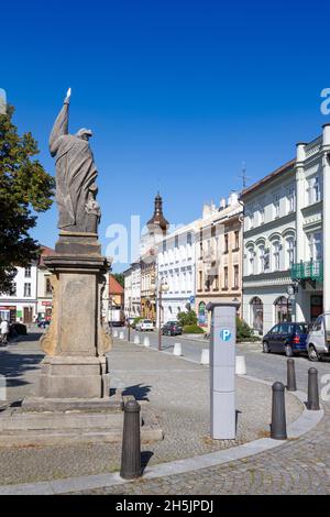 Namesti Miru, Frenštát pod Radhoštěm, Beskydy, Zlinsky kraj, Česká republika / città Frenstat pod Radhostem, Moravia, repubblica Ceca Foto Stock