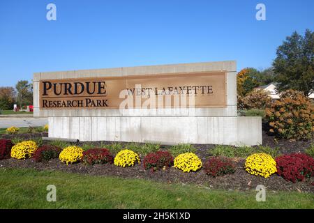 WEST LAFAYETTE, STATI UNITI - 05 novembre 2021: Purdue Research Park situato a West Lafayette, Indiana. Questa zona ospita molti uffici STEM Field. Foto Stock