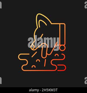 Icona vettore gradiente per animale domestico in vomito per tema scuro Illustrazione Vettoriale