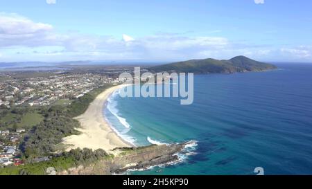 Una vista aeriana di una spiaggia in Australia Foto Stock