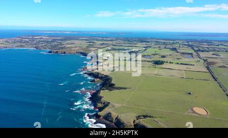 Una vista aeriana della riva in Australia Foto Stock