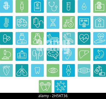 Icone del profilo medico vettore Set 1 Illustrazione Vettoriale