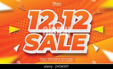 12 12 super vendita effetto testo modificabile eps cc. le parole e i caratteri possono essere modificati Illustrazione Vettoriale