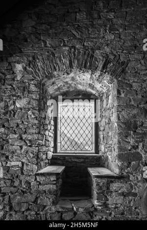 Niedzica-Zamek un antico castello polacco che si affaccia su un secondo castello e un bacino idrico e diga Foto Stock