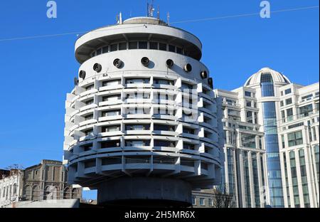 L'era sovietica Hotel Salute a Kyiv Foto Stock