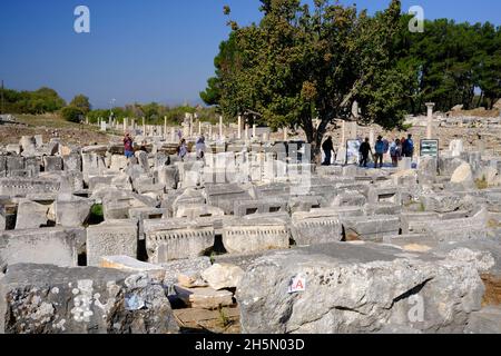 Rovine rinvenute nella città biblica di Efeso, Turchia Foto Stock