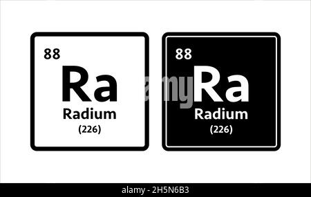 Simbolo Radium. Elemento chimico della tabella periodica. Illustrazione dello stock vettoriale. Illustrazione Vettoriale