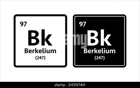 Simbolo berkelio. Elemento chimico della tabella periodica. Illustrazione dello stock vettoriale. Illustrazione Vettoriale