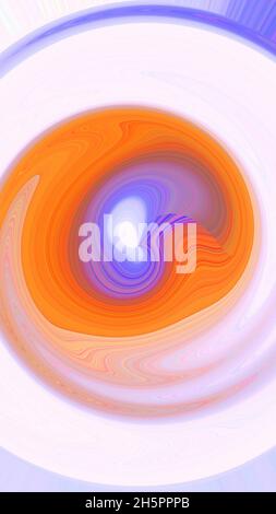 Forma sferica con motivo colorato sfocato astratto. La palla di fuoco astratta in sfocatura. Layout verticale per le storie di Insta Foto Stock