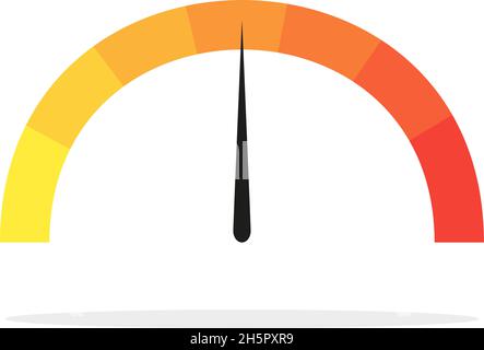 sensore di temperatura rotondo con ombre in stile piatto Illustrazione Vettoriale