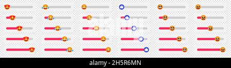 Cursore sorriso impostato come modello di storia dei social media. Layout di una diapositiva web emoji. Mockup elementi storie concetto. Elementi dell'interfaccia utente. Interfaccia utente. Web. Ve Illustrazione Vettoriale