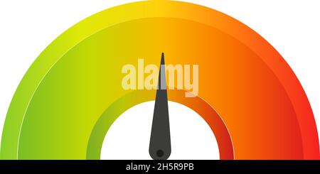 valutazione della qualità del tachimetro in stile piatto, vettore gradiente Illustrazione Vettoriale