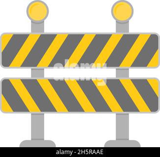 blocco stradale in stile piatto su sfondo bianco Illustrazione Vettoriale