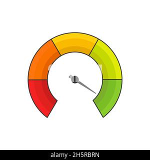 Tachimetro piatto icona vettoriale semplice. Illustrazione isolata dal Web Illustrazione Vettoriale