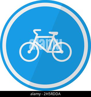 bici strada segno vettoriale bicicletta illustrazione in stile piatto, isolare Illustrazione Vettoriale