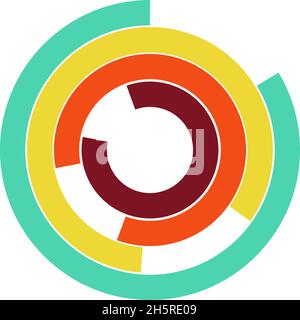 Infografica astratta del grafico a cerchio. Concetto di presentazione infografica. Modello vettoriale. Illustrazione Vettoriale