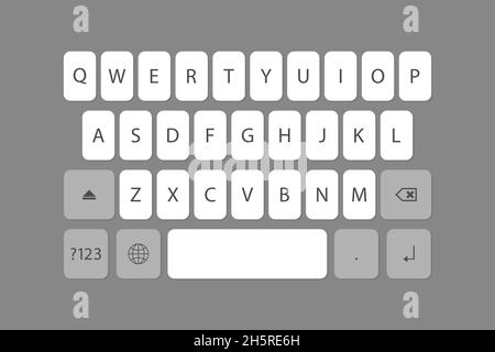 tasto vettoriale del telefono della tastiera in stile piatto. Illustrazione dell'interfaccia mobile. Illustrazione Vettoriale