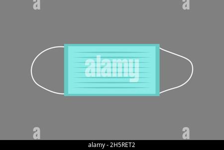 Maschera medica illustrazione piatta. Simbolo vettore isolato. Icona dell'intervento chirurgico. Illustrazione Vettoriale