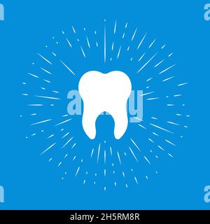 Pulire il dente lucido bianco. Illustrazione vettoriale isolata in stile piatto Illustrazione Vettoriale