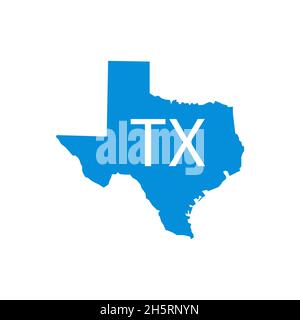 Icona della mappa del Texas, illustrazione artistica degli Stati Uniti. Illustrazione isolata dal vettore. Illustrazione Vettoriale