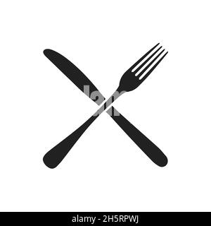 Icona posate in stile piatto per wab. Illustrazione vettoriale isolata Illustrazione Vettoriale