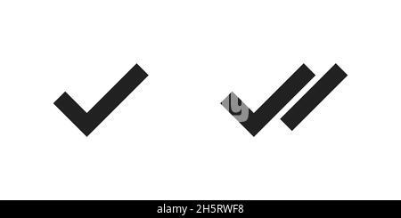Segno di spunta con il segno di spunta del simbolo del segno di spunta. Icona isolata illustrazione piatta vettoriale Illustrazione Vettoriale