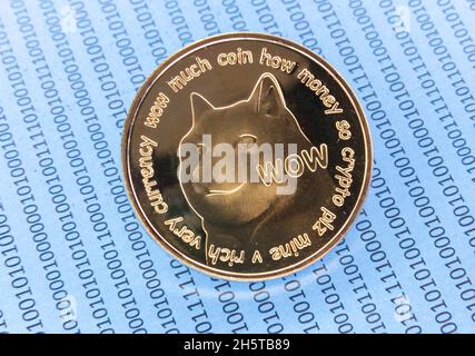 Dogecoin Doge moneta digitale cripto valuta Foto Stock