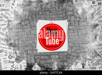 immagini di youtube, disegni di sfondo youtube Foto Stock