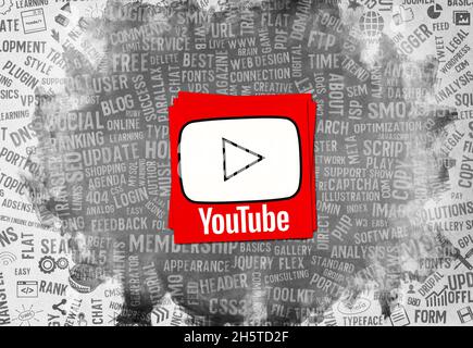 immagini di youtube, disegni di sfondo youtube Foto Stock